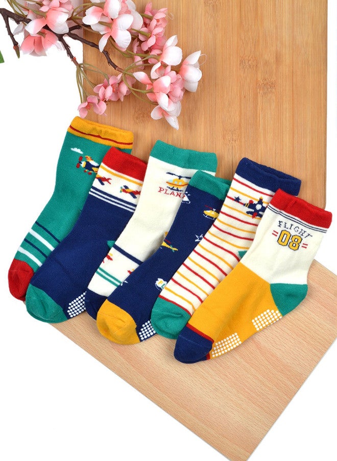 FOOTPRINTS FOOTPRINT 6 Pairs Infant Kids Unisex Multi-Colored Ankle-Length Assorted Antiskid Cotton Socks - Image 1